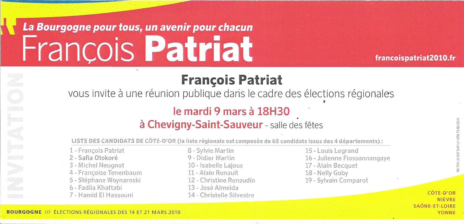 invitation régionales 2010